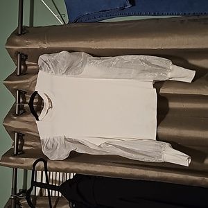 Puff sleeve knit top from anthropologie. XL. White.